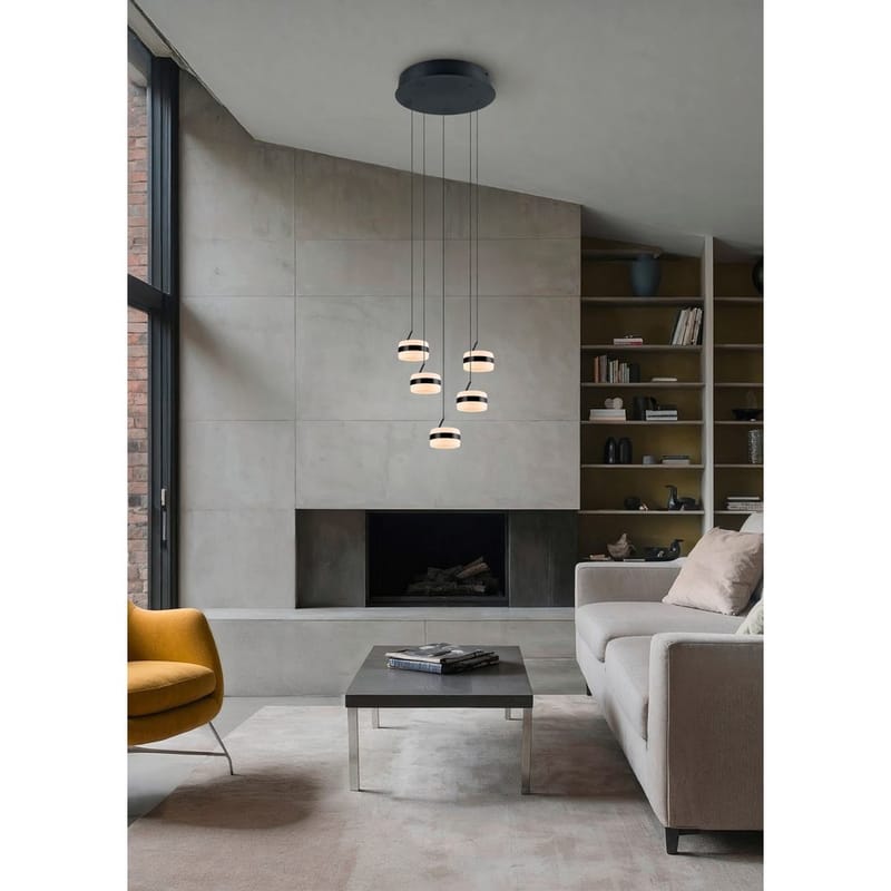 Riippuvalaisin TRIO Dios - 5-osainen, Mattamusta - Valaistus - Sisävalaistus & lamput - Ikkunavalaisimet - Ikkunavalaisin riippuva