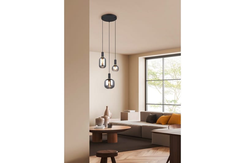 Riippuvalaisin TRIO Diva 3-osainen, Mattamusta/kromattu - 3-osainen, Mattamusta/kromattu - Valaistus - Sisävalaistus & lamput - Ikkunavalaisimet - Ikkunavalaisin riippuva