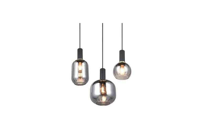 Riippuvalaisin TRIO Diva 3-osainen, Mattamusta/kromattu - 3-osainen, Mattamusta/kromattu - Valaistus - Sisävalaistus & lamput - Ikkunavalaisimet - Ikkunavalaisin riippuva
