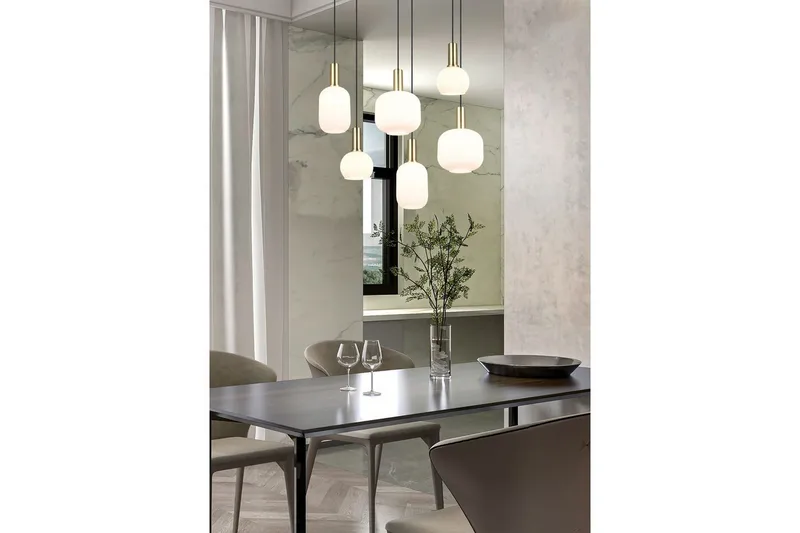 Riippuvalaisin TRIO Diva 6-osainen, Mattamessinki/valkoinen - 6-osainen, Mattamessinki/valkoinen - Valaistus - Sisävalaistus & lamput - Ikkunavalaisimet - Ikkunavalaisin riippuva