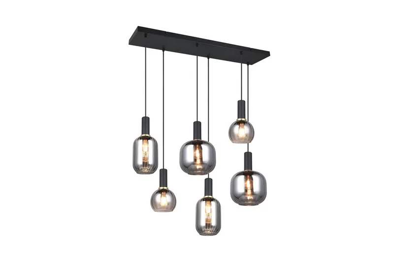 Riippuvalaisin TRIO Diva 6-osainen, Mattamusta/kromattu, 6-osainen, Mattamusta/kromattu