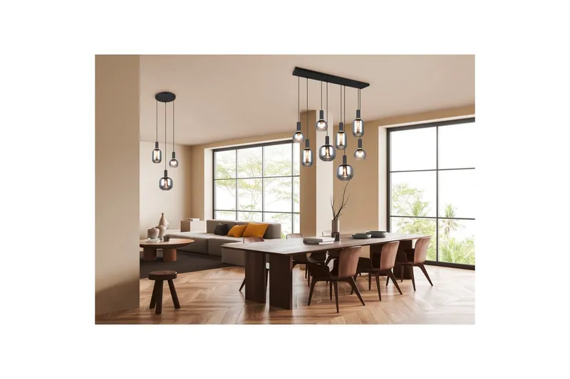 Riippuvalaisin TRIO Diva 6-osainen, Mattamusta/kromattu - 6-osainen, Mattamusta/kromattu - Valaistus - Sisävalaistus & lamput - Ikkunavalaisimet - Ikkunavalaisin riippuva