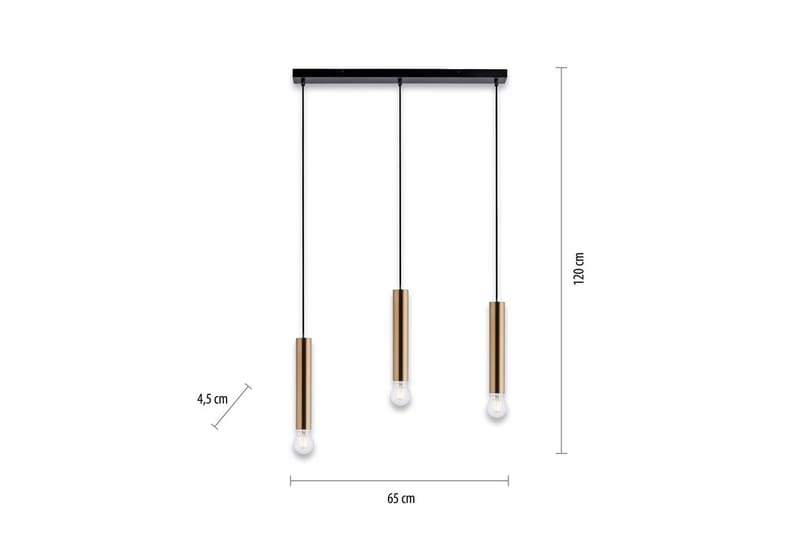 Riippuvalo Bruna - 6x120x65 cm, Messinki matta - Valaistus - Sisävalaistus & lamput - Ikkunavalaisimet - Ikkunavalaisin riippuva