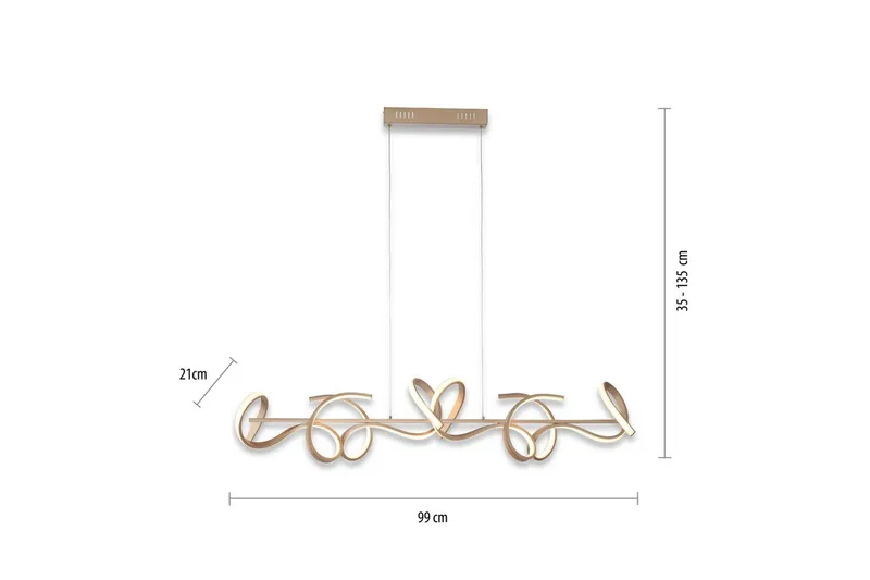 Riippuvalo Kiharat - 21x135x99 cm - Valaistus - Sisävalaistus & lamput - Ikkunavalaisimet - Ikkunavalaisin riippuva