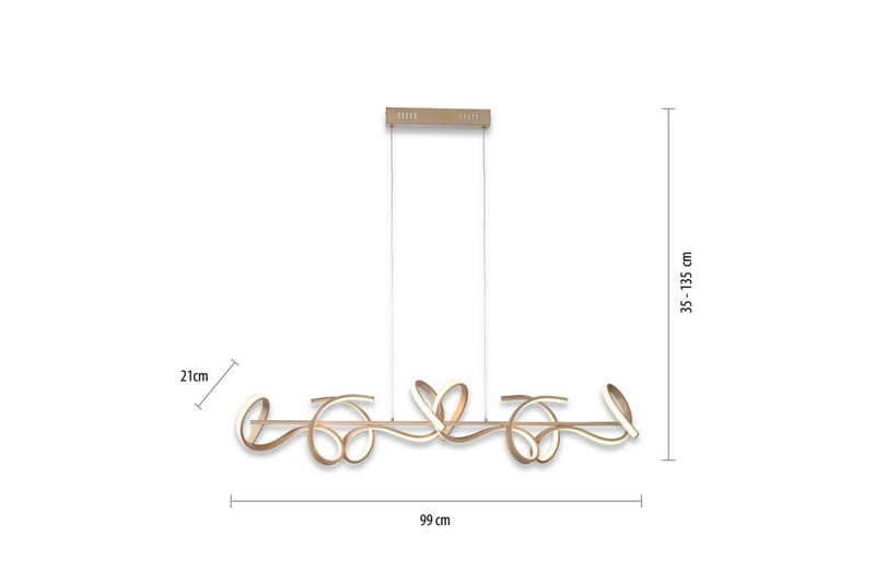 Riippuvalo Kiharat - 21x135x99 cm - Valaistus - Sisävalaistus & lamput - Ikkunavalaisimet - Ikkunavalaisin riippuva