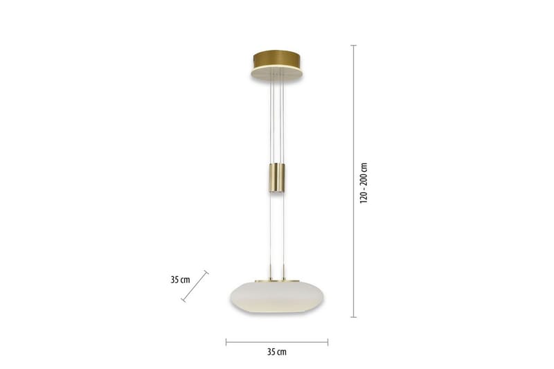 Riippuvalo Q-Etienne - 35x200x35 cm, Messinki matta - Valaistus - Sisävalaistus & lamput - Ikkunavalaisimet - Ikkunavalaisin riippuva