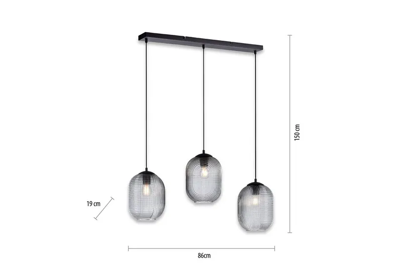 Riippuvalo Shitake - 20x150x90 cm, Savunvärinen - Valaistus - Sisävalaistus & lamput - Ikkunavalaisimet - Ikkunavalaisin riippuva