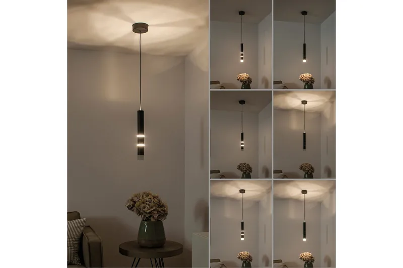 Riippuvalo Pure Vega - 12x120x12 cm, Musta - Valaistus - Sisävalaistus & lamput - Ikkunavalaisimet - Ikkunavalaisin riippuva