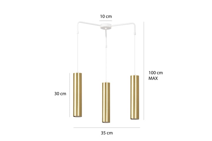Goldi 3 Premium Riippuvalaisin Kulta - Scandinavian Choice - Olohuoneen valaisin - Riisipaperivalaisin - Lightbox - Verkkovalaisin - Kattovalaisin makuuhuone - Kaarivalaisin - Tiffanylamppu - Kattovalaisin
 - Riippuvalaisimet - Kattovalaisin keittiö - PH lamppu - Ikkunavalaisin riippuva