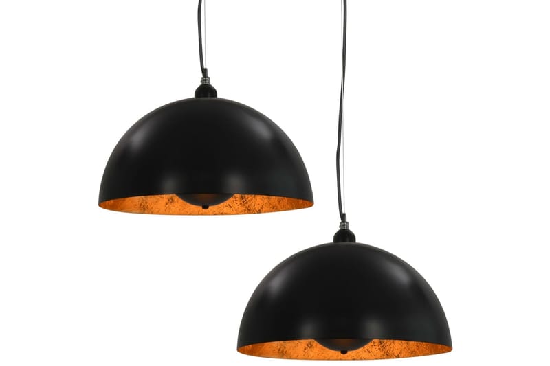 Kattovalaisimet 2kpl musta & kulta puolipallomainen 40cm E27 - Musta - Valaistus - Sisävalaistus & lamput - Kattovalaisin