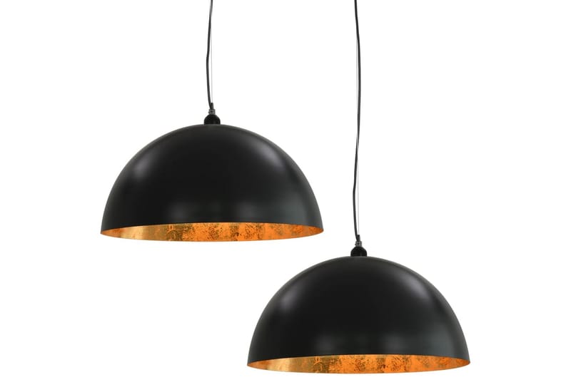 Kattovalaisimet 2kpl musta & kulta puolipallomainen 50cm E27 - Musta - Valaistus - Sisävalaistus & lamput - Kattovalaisin