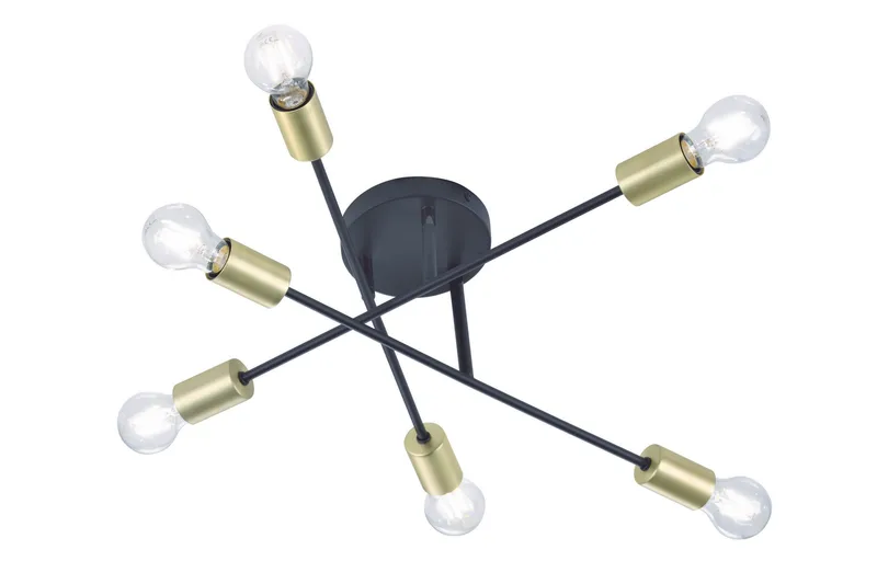 Kattovalaisin Cross Ø56 cm Mattamusta/Kulta, TRIO