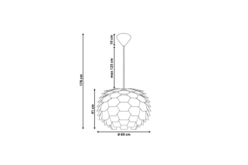 Kattovalaisin Segre 60 cm - Olohuoneen valaisin - Riisipaperivalaisin - Lightbox - Tiffanylamppu - Verkkovalaisin - Kattovalaisin makuuhuone - Kaarivalaisin - Kattovalaisin
 - Riippuvalaisimet - Kattovalaisin keittiö - PH lamppu - Ikkunavalaisin riippuva