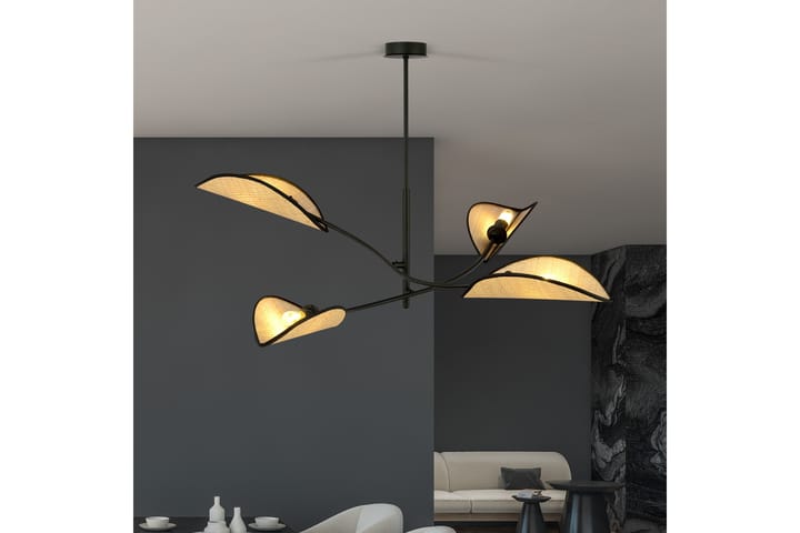 Lotus 4 Plafondi Musta - Scandinavian Choice - Olohuoneen valaisin - Plafondit - Tiffanylamppu - Kattovalaisin