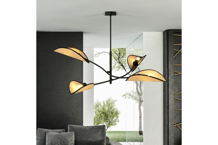 Lotus 4 Plafondi Musta - Scandinavian Choice - Olohuoneen valaisin - Plafondit - Tiffanylamppu - Kattovalaisin