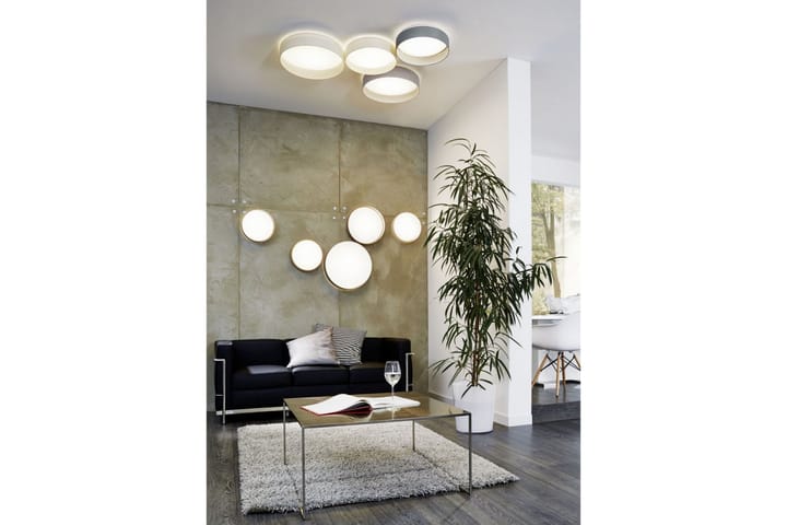 Plafondi Palomaro LED 50 cm Taupe/Valkoinen - Eglo - Olohuoneen valaisin - Plafondit - Tiffanylamppu - Kattovalaisin