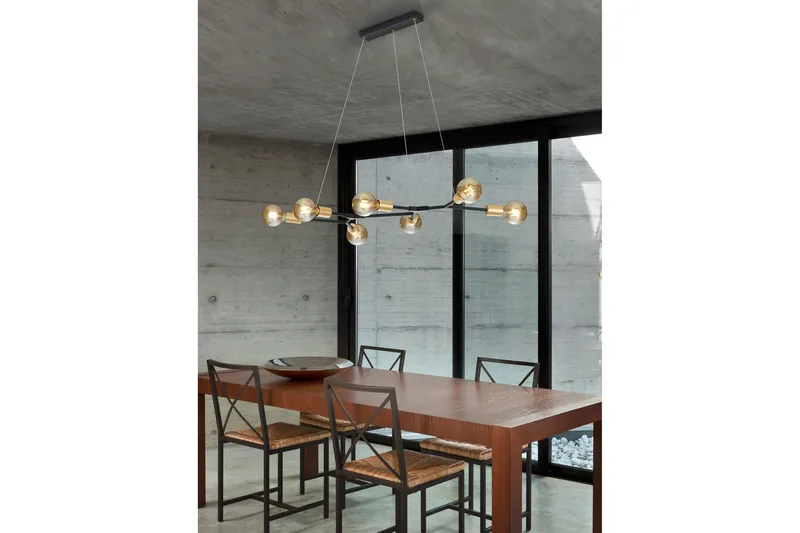 Riippuvalaisin Cross 7xE27 Mattamusta/Kulta - TRIO - Valaistus - Sisävalaistus & lamput - Kattovalaisin