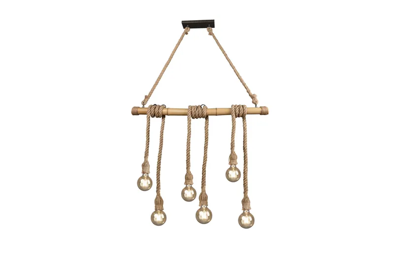 Riippuvalaisin Wilma 6xE27 Bambu/Sisal - TRIO - Valaistus - Sisävalaistus & lamput - Kattovalaisin