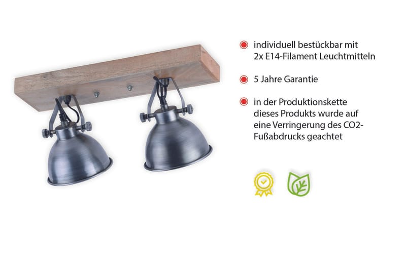 Seinä-/kattovalaisin Samia Rauta - Harmaa/Luonnonväri - Valaistus - Sisävalaistus & lamput - Kattovalaisin