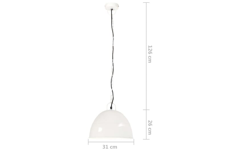 Teollistyylinen riippuvalaisin 25 W valkoinen 31 cm E27 - Valkoinen - Valaistus - Sisävalaistus & lamput - Kattovalaisin