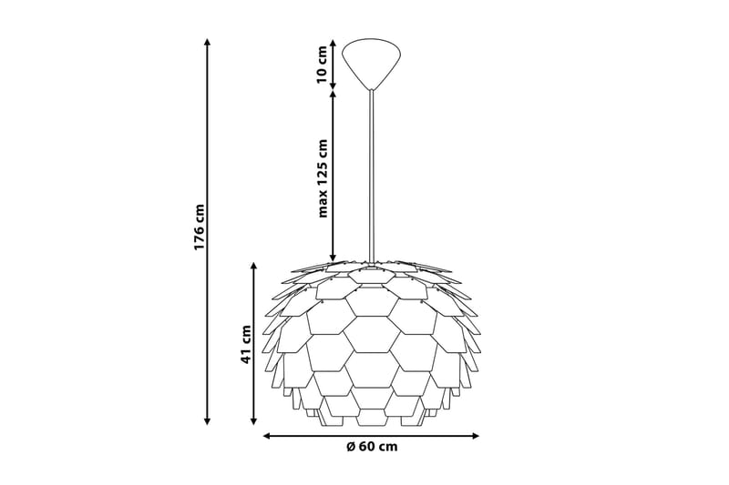 Kattovalaisin Segre 60 cm - Kupari - Olohuoneen valaisin - Riisipaperivalaisin - Lightbox - Tiffanylamppu - Verkkovalaisin - Kattovalaisin makuuhuone - Kaarivalaisin - Kattovalaisin
 - Riippuvalaisimet - Kattovalaisin keittiö - PH lamppu - Ikkunavalaisin riippuva