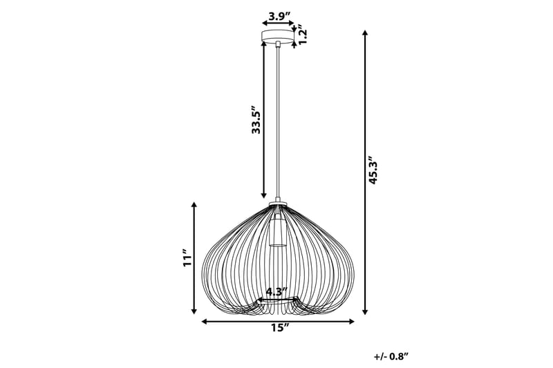 Kattovalaisin Tordino 38 cm - Kulta - Olohuoneen valaisin - Riisipaperivalaisin - Lightbox - Tiffanylamppu - Verkkovalaisin - Kattovalaisin makuuhuone - Kaarivalaisin - Kattovalaisin
 - Riippuvalaisimet - Kattovalaisin keittiö - PH lamppu - Ikkunavalaisin riippuva