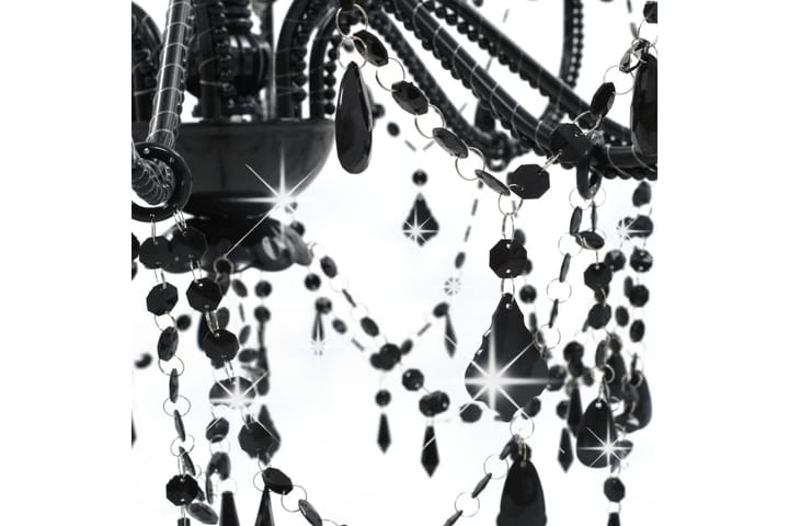 Kattokruunu helmillä musta 8 x E14 polttimot - Musta - Kattovalaisin
 - Lightbox - PH lamppu - Kristallikruunut & kattokruunut - Verkkovalaisin - Kaarivalaisin - Olohuoneen valaisin - Tiffanylamppu - Riisipaperivalaisin