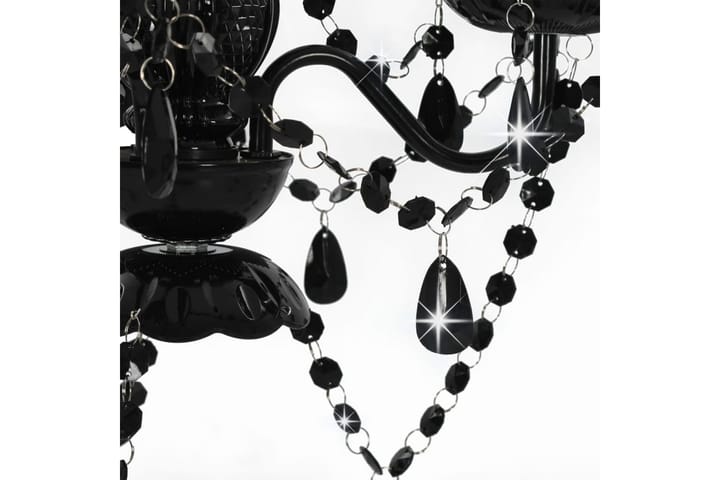Kattokruunu helmillä musta pyöreä 3 x E14 - Musta - Olohuoneen valaisin - Riisipaperivalaisin - Lightbox - Kaarivalaisin - Tiffanylamppu - Kristallikruunut & kattokruunut - Kattovalaisin
 - Verkkovalaisin - PH lamppu