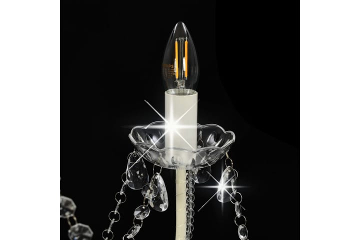 Kattokruunu helmillä valkoinen 8 x E14 polttimot - Valkoinen - Kattovalaisin
 - Lightbox - PH lamppu - Kristallikruunut & kattokruunut - Verkkovalaisin - Kaarivalaisin - Olohuoneen valaisin - Tiffanylamppu - Riisipaperivalaisin