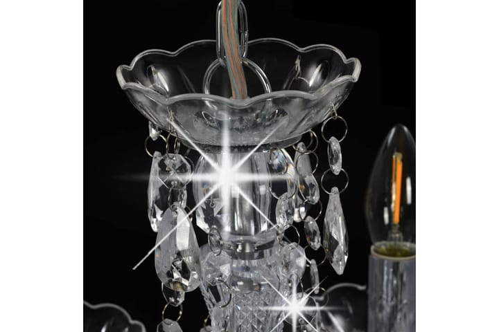 Kattokruunu kristallihelmillä hopea pyöreä 5 x E14 - Hopea - Olohuoneen valaisin - Riisipaperivalaisin - Lightbox - Kaarivalaisin - Tiffanylamppu - Kristallikruunut & kattokruunut - Kattovalaisin
 - Verkkovalaisin - PH lamppu