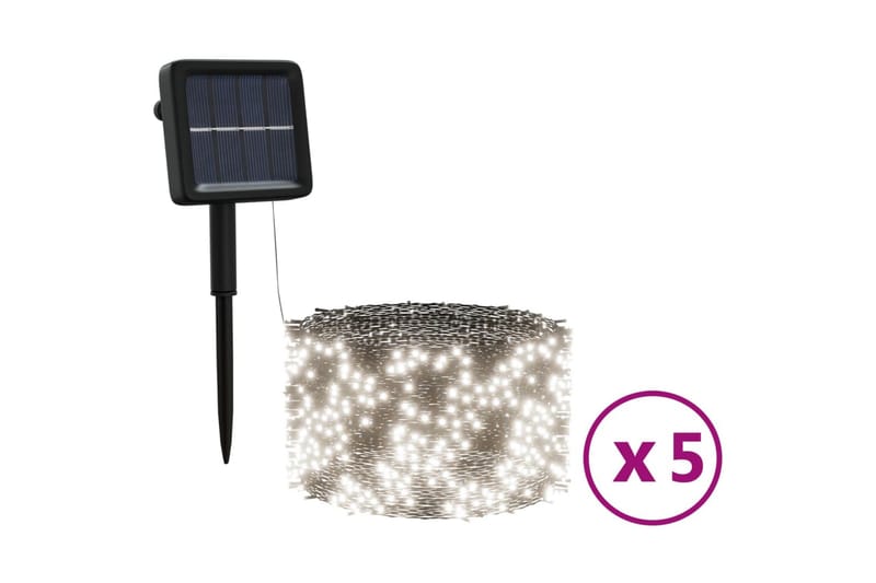 Aurinkoenergia keijuvalot 5kpl 5x200 LED kylmä sisä/ulko - Valaistus - Sisävalaistus & lamput - Lasten valaisimet - Koristevalaistus lapset - Valosarja lapset