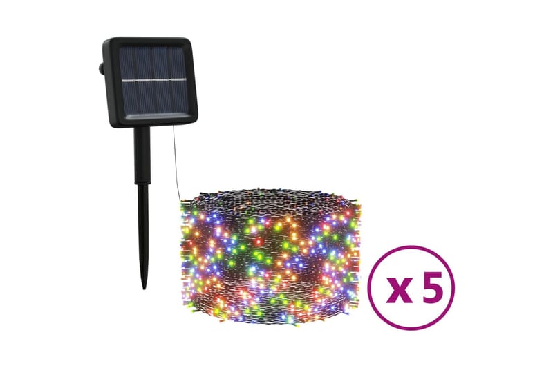 Aurinkoenergia keijuvalot 5kpl 5x200 LED värikäs sisä/ulko - Valaistus - Sisävalaistus & lamput - Lasten valaisimet - Koristevalaistus lapset - Valosarja lapset