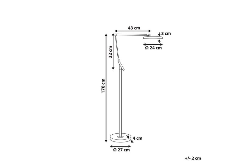 Anticar Lattiavalaisin 170 cm - Hopea - Valaistus - Sisävalaistus & lamput - Lattiavalaisin - 3-vartinen lattiavalaisin