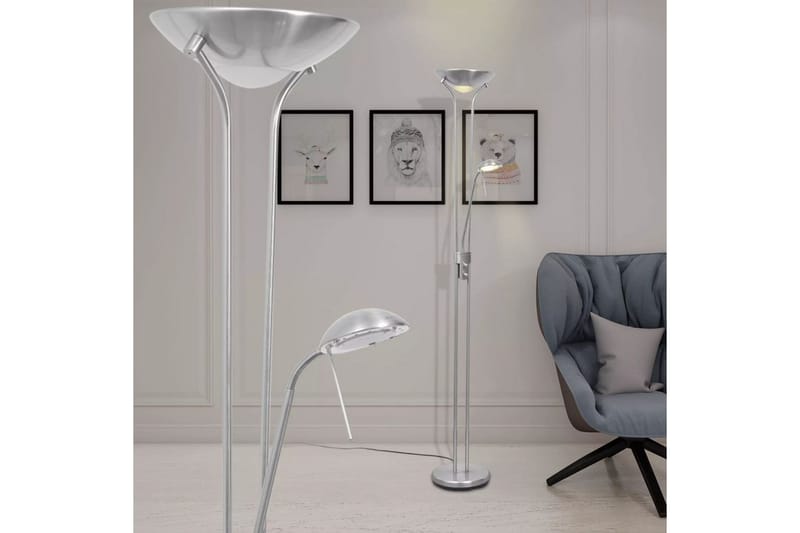 Himmennettävä LED Lattialamppu 23 W - Hopea - Valaistus - Sisävalaistus & lamput - Lattiavalaisin - 2-vartinen lattiavalaisin