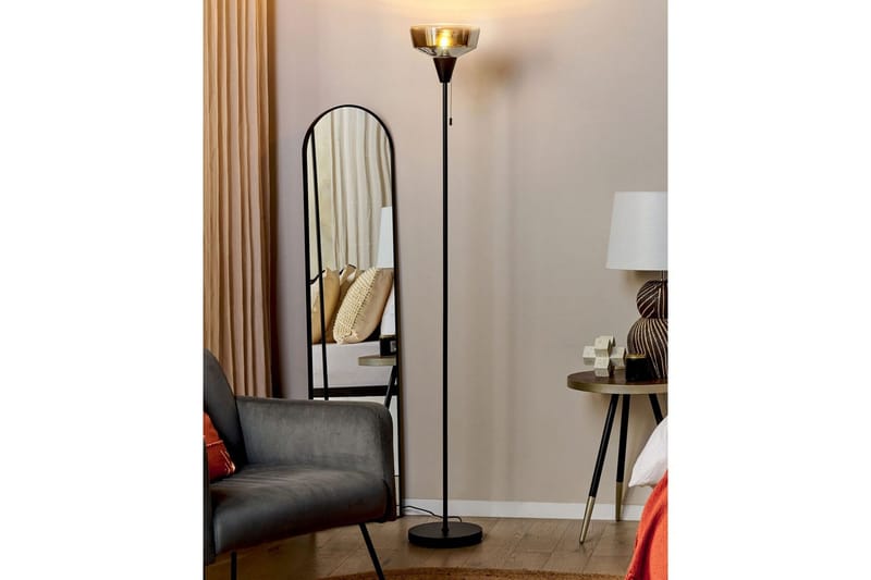 Krokve Lattiavalaisin 175 cm - Musta/Tummanruskea - Valaistus - Sisävalaistus & lamput - Lattiavalaisin - 3-vartinen lattiavalaisin