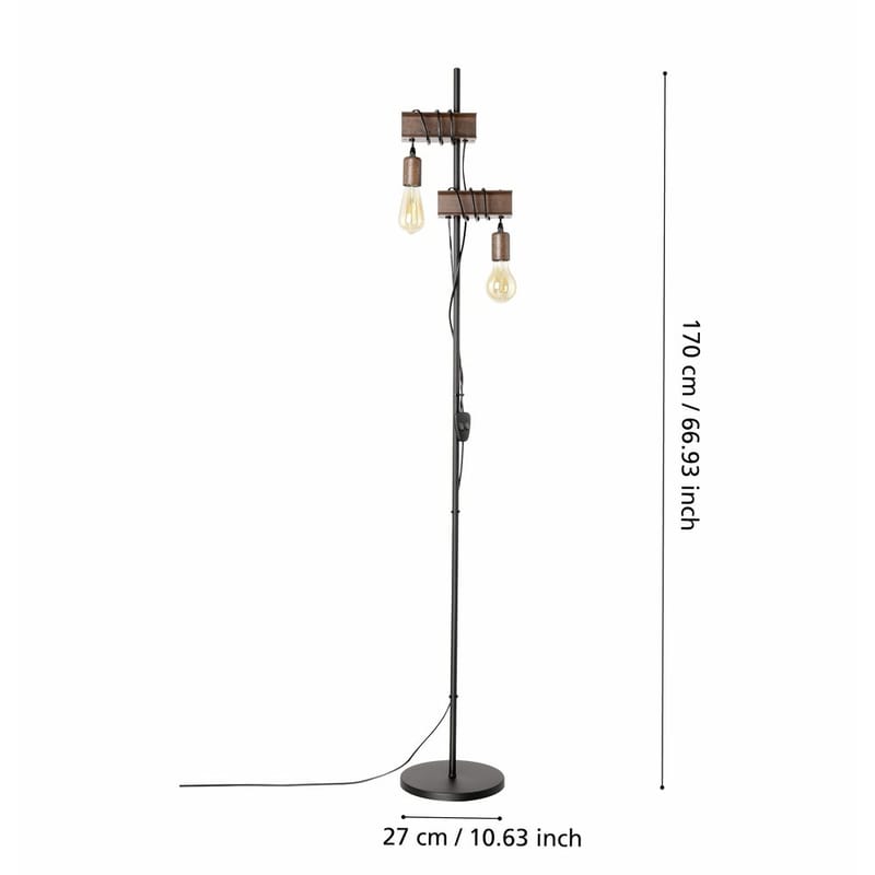 Lattiala Townshend - 25 cm - Valaistus - Sisävalaistus & lamput - Lattiavalaisin - 3-vartinen lattiavalaisin