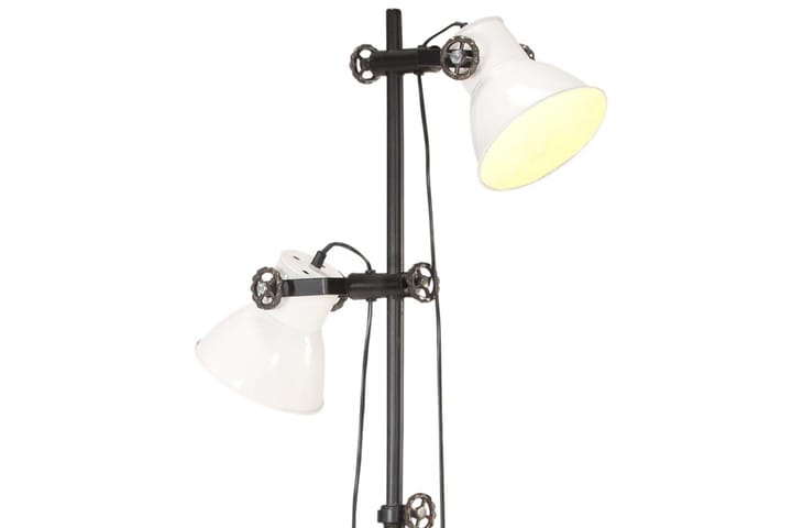 Lattiavalaisin 2 lampunvarjostimella valkoinen E27 valurauta - Valkoinen - Olohuoneen valaisin - Kaarivalaisin - Tiffanylamppu - Verkkovalaisin - 2-vartinen lattiavalaisin - Lattiavalaisin - PH lamppu - Riisipaperivalaisin - 5-vartinen lattiavalaisin - Lightbox - Uplight lattiavalaisin - 3-vartinen lattiavalaisin
