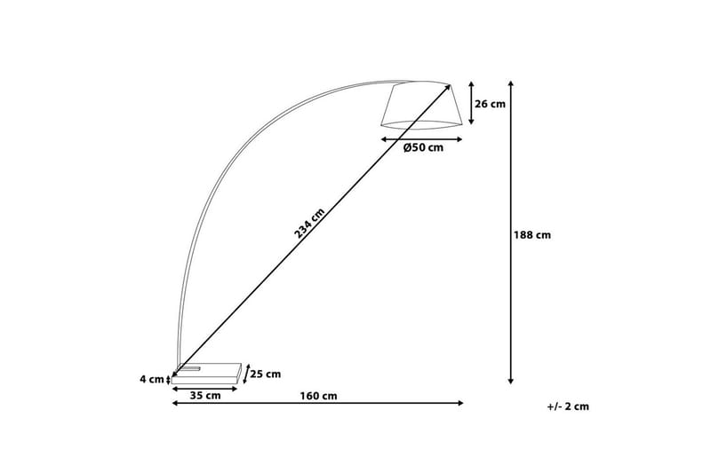 Lattiavalaisin Benue 188 cm - Valkoinen - Valaistus - Sisävalaistus & lamput - Lattiavalaisin - 3-vartinen lattiavalaisin
