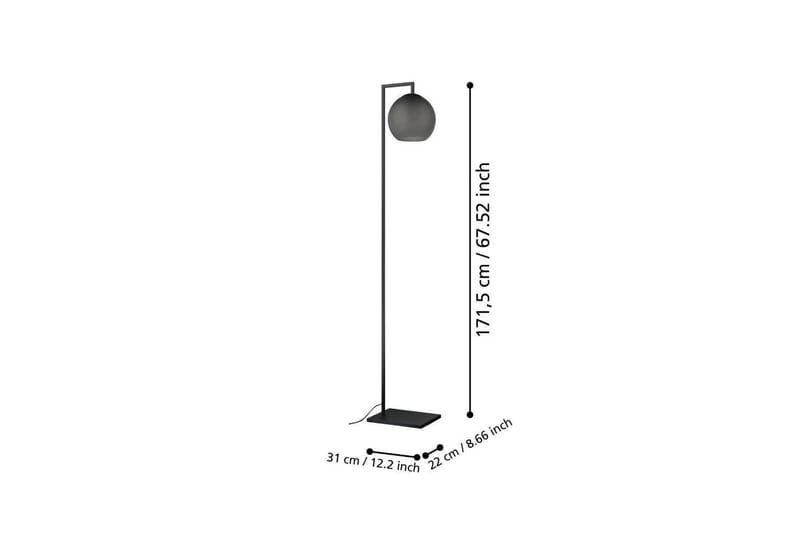 Lattiavalaisin Eglo Arangona Musta/Harmaa - Valaistus - Sisävalaistus & lamput - Lattiavalaisin - 3-vartinen lattiavalaisin