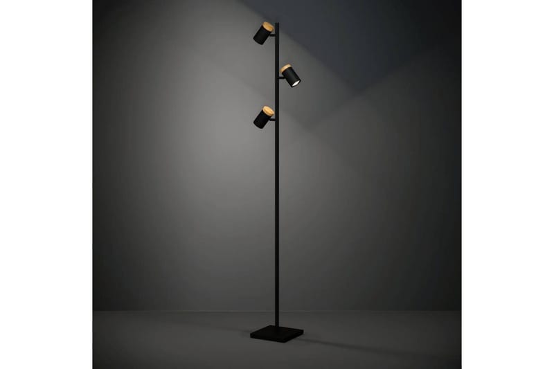 Lattiavalaisin Eglo Cartagena Musta/Puu 3 Lampulla - Valaistus - Sisävalaistus & lamput - Lattiavalaisin - 3-vartinen lattiavalaisin