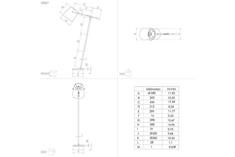 Lattiavalaisin Eglo Granadillos Musta - Valaistus - Sisävalaistus & lamput - Lattiavalaisin - 3-vartinen lattiavalaisin