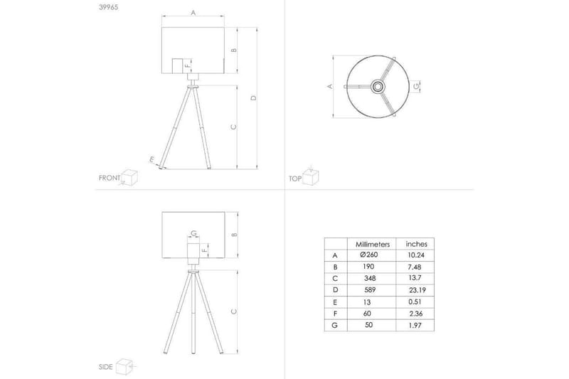 Lattiavalaisin Eglo Tortola 1 Musta/Messinki - Valaistus - Sisävalaistus & lamput - Lattiavalaisin - 3-vartinen lattiavalaisin