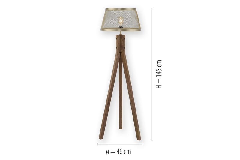 Lattiavalaisin Frederik - 46x145x46 cm - Valaistus - Sisävalaistus & lamput - Lattiavalaisin - 3-vartinen lattiavalaisin