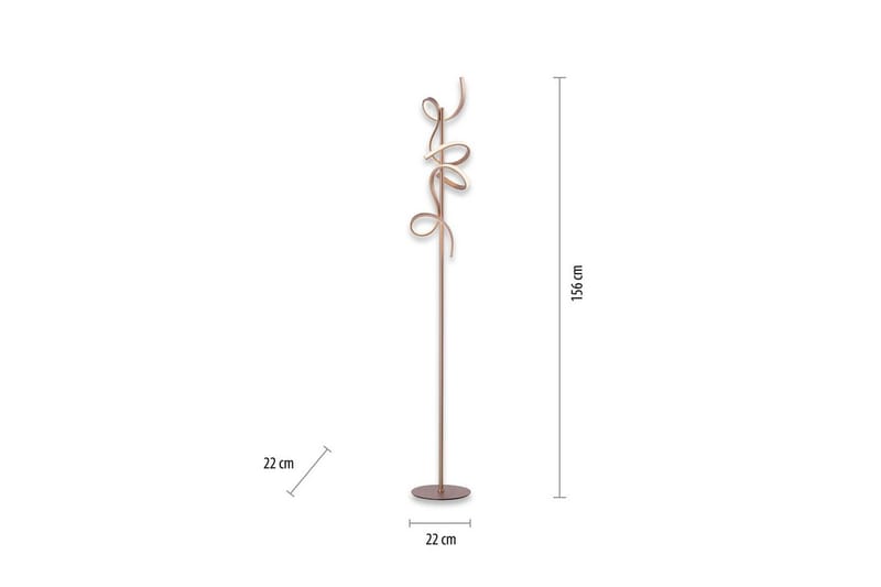 Lattiavalaisin Kiharat - 22x156x22 cm - Valaistus - Sisävalaistus & lamput - Lattiavalaisin - 3-vartinen lattiavalaisin