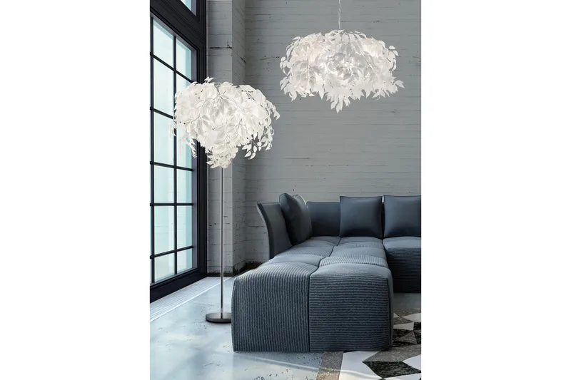 Lattiavalaisin Leavy Ø70 cm Valkoinen - TRIO - Valaistus - Sisävalaistus & lamput - Lattiavalaisin - 3-vartinen lattiavalaisin