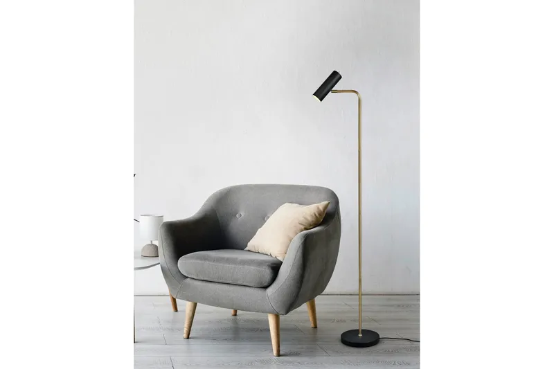 Lattiavalaisin Marley GU10 Mattamessinki/Mattamusta - TRIO - Valaistus - Sisävalaistus & lamput - Lattiavalaisin - 3-vartinen lattiavalaisin