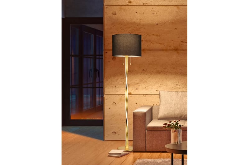 Lattiavalaisin Nandor - Musta/kulta - Valaistus - Sisävalaistus & lamput - Lattiavalaisin - 3-vartinen lattiavalaisin