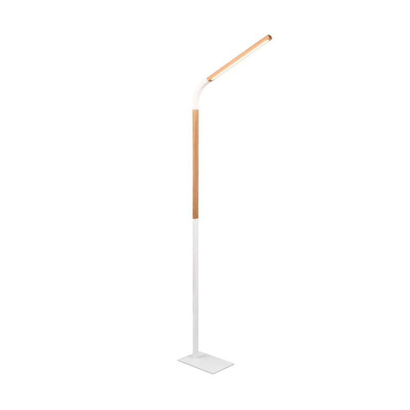 Lattiavalaisin Norris - Mattavalkoinen/puu - Valaistus - Sisävalaistus & lamput - Lattiavalaisin - 3-vartinen lattiavalaisin