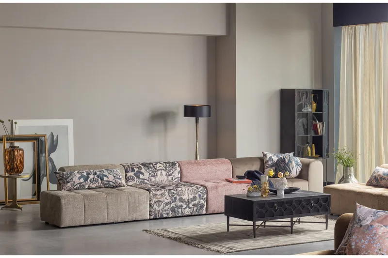 Lattiavalaisin Rosenau - Musta/Messinki - Valaistus - Sisävalaistus & lamput - Lattiavalaisin - 3-vartinen lattiavalaisin