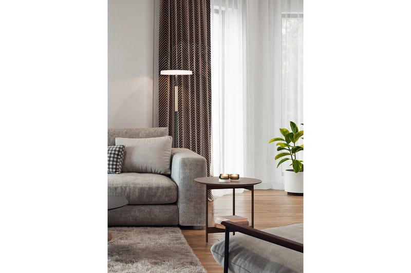 Lattiavalaisin TRIO Celeste Mattamusta/valkoinen/kahvinruskea - Mattamusta/valkoinen/kahvinruskea - Valaistus - Sisävalaistus & lamput - Lattiavalaisin - 3-vartinen lattiavalaisin